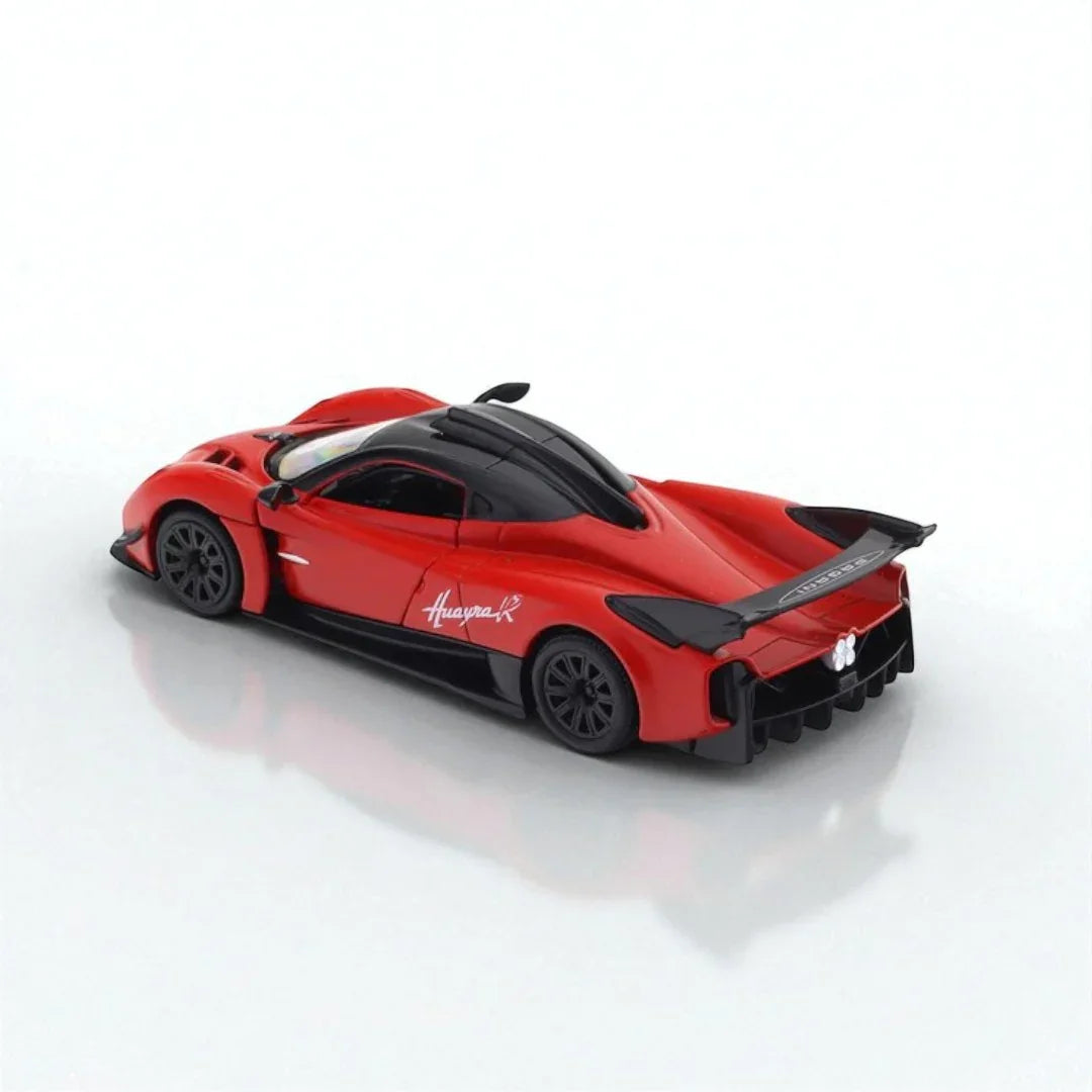 RMZ Hobby 1:32 Pagani Huayra R Die-Cast Model Car – Red with Openable Doors,Pull-Back Action, Light & Sound (664974) - Jaiman Toys