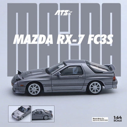 ATS 1:64 Mazda RX-7 Mk2 FC3S – Silver Grey | Retractable Headlights Diecast Model (ATS880203)