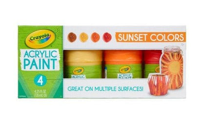 Sunset Colours Acrylic Paint: Multi-Surface - 4 Count | Crayola