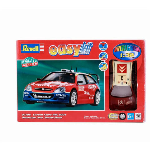 Revell 1:32 Scale Citroën Xsara WRC 2004 Easykit 07125 Officially Licensed Snap-Fit Model Car Kit with Rolling Wheels