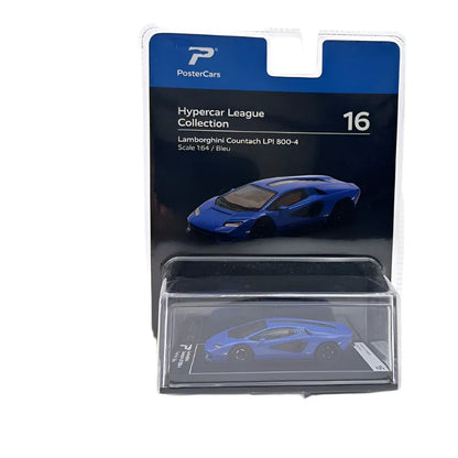 PosterCars 1:64 Lamborghini Countach LPI 800-4 – Blue Edition | Hypercar League Diecast Collector Model - Jaiman Toys