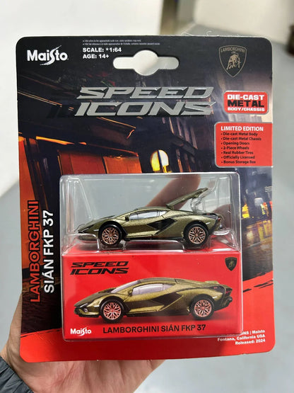 Maisto 1:64 Lamborghini Sián FKP 37 – Green | Speed Icons Diecast Model Car - Jaiman Toys