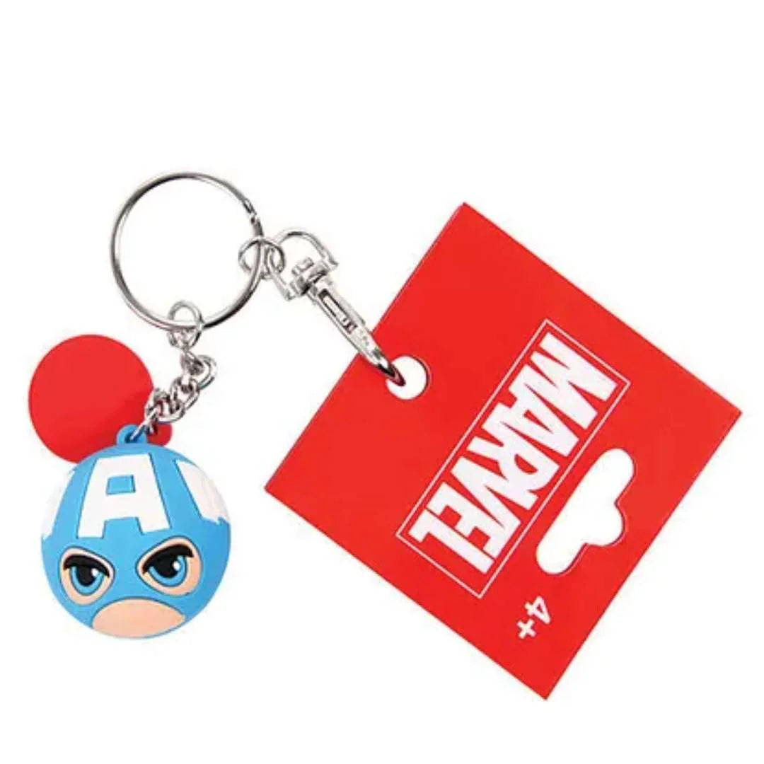 Captain America 3D Keychain – Vibrant Detailed Marvel Character Accessory with Metal Ring & Clasp