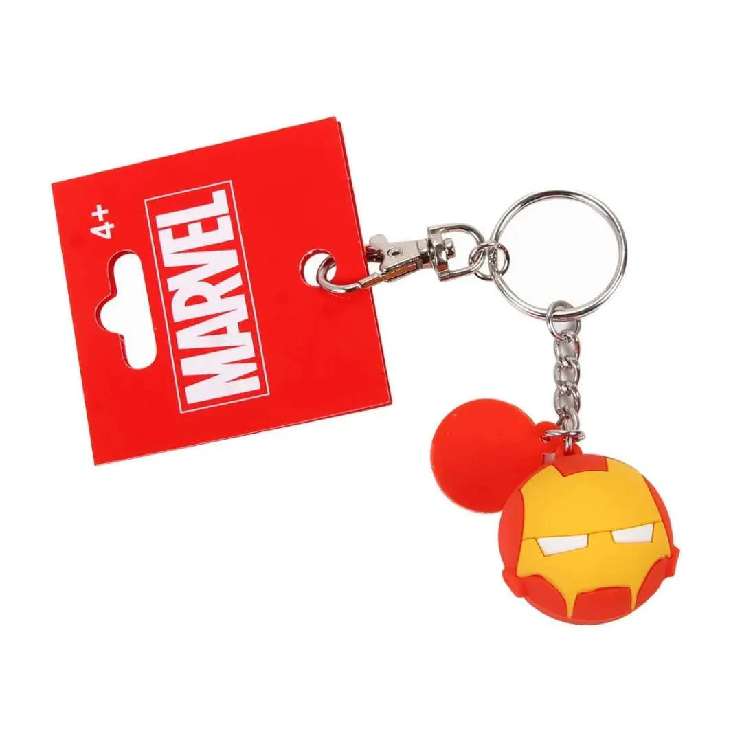Iron Man 3D Keychain – Detailed Marvel Character Accessory with Metal Ring & Clasp