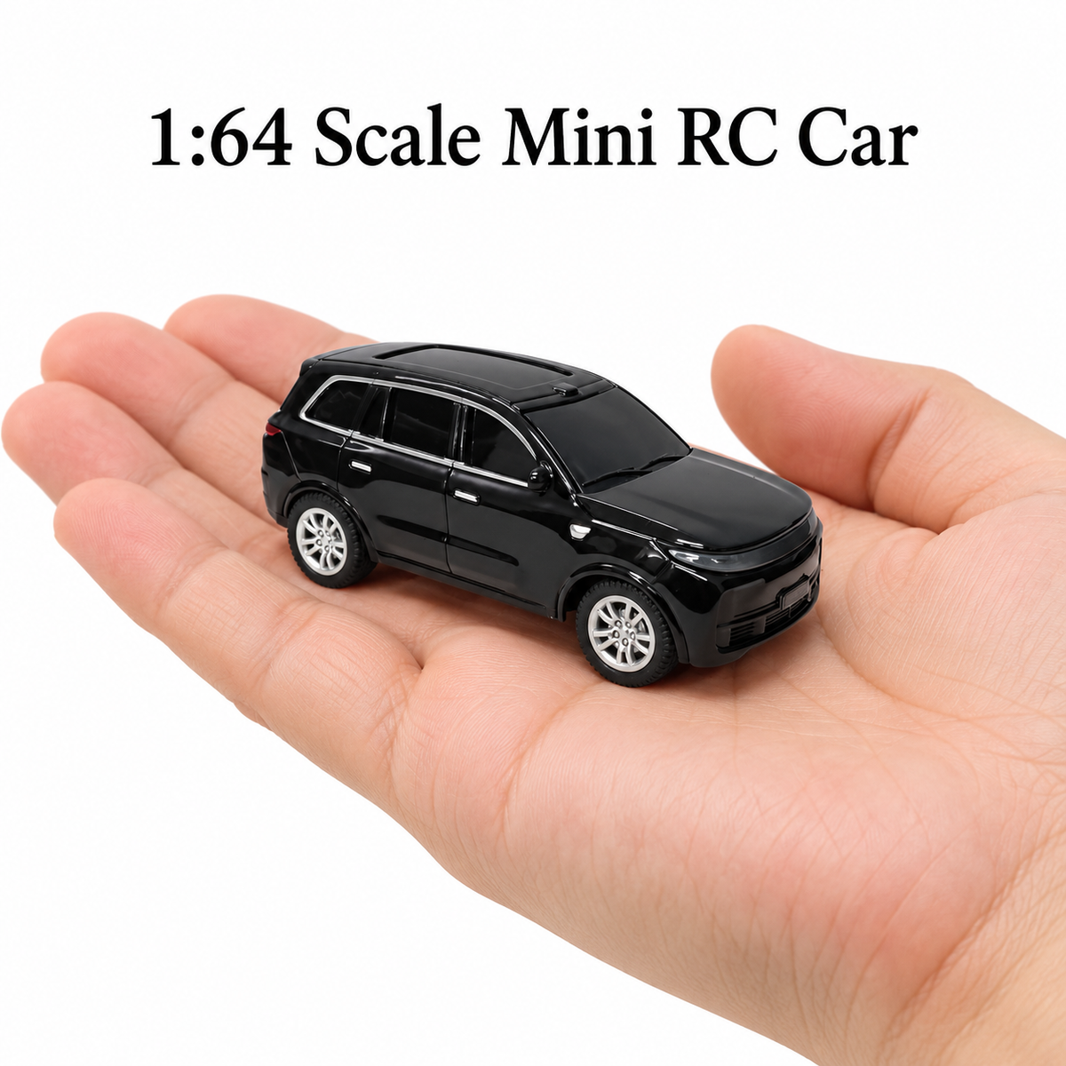 TRASPEED 1:64 Mini RC SUV – Black Metal Body, 2.4GHz Remote & App Control