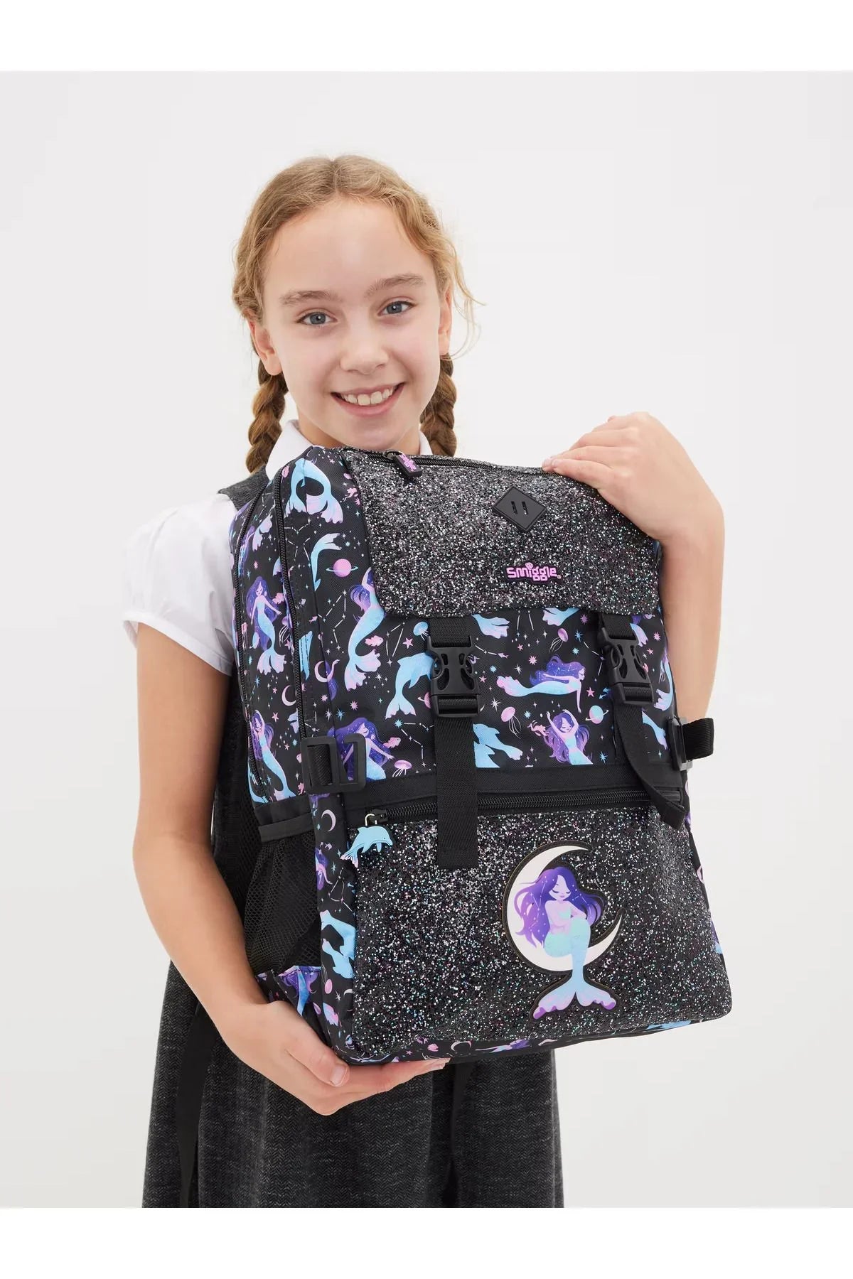 Smiggle School Bag : Mermaid Colorful & Stylish 18 Inch Backpack for Kids - Jaiman Toys