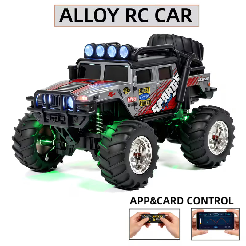 TRASPED HG4-525 Mini RC Off-Road Rock Crawler Truck – Metal Body, 2.4GHz Remote & App Control, LED Lights