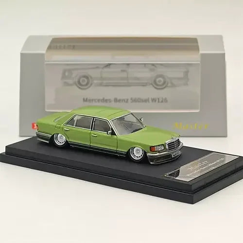 MERCEDES BENZ 560SEL W126 Green 1/64 Diecast Car 6Gen Low-Rise Edition MODEL BY MASTER - Jaiman Toys