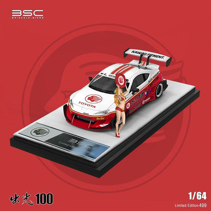 BSC 1:64 Toyota GR86 Idemitsu 100 Racing Edition Die-Cast Model Car with Female Figure | Limited Edition