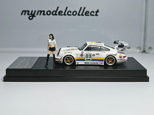 My Model Collect 1:64 Porsche RWB 964 White Apple Edition with Figure  Diecast Model Car