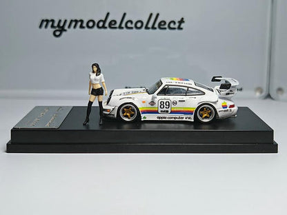 My Model Collect 1:64 Porsche RWB 964 White Apple Edition with Figure  Diecast Model Car