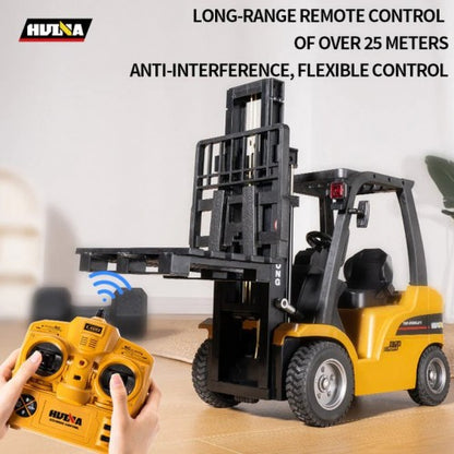 HUINA 1577 2026 1:14 RC Forklift | 14CH 2.4GHz Alloy Forklift with Lifting Forks, Grabber, Lights & Sound