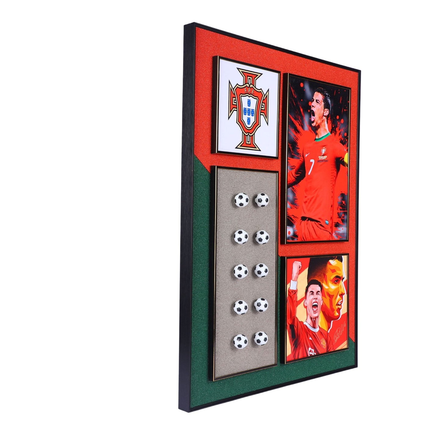 Ronaldo Reign: Cristiano Ronaldo Decorative Wall Frame - Embodying Football Greatness in Ball and Picture Form