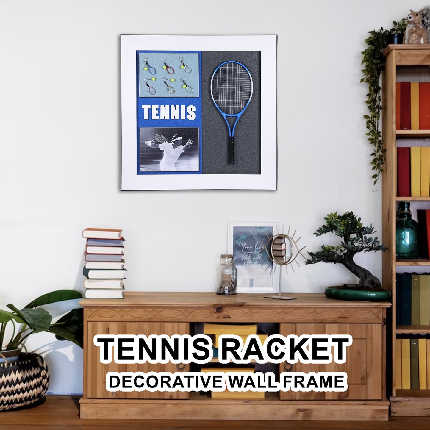 Serve Style: Tennis Racket Decorative Wall Frame - Ace Your Decor Game