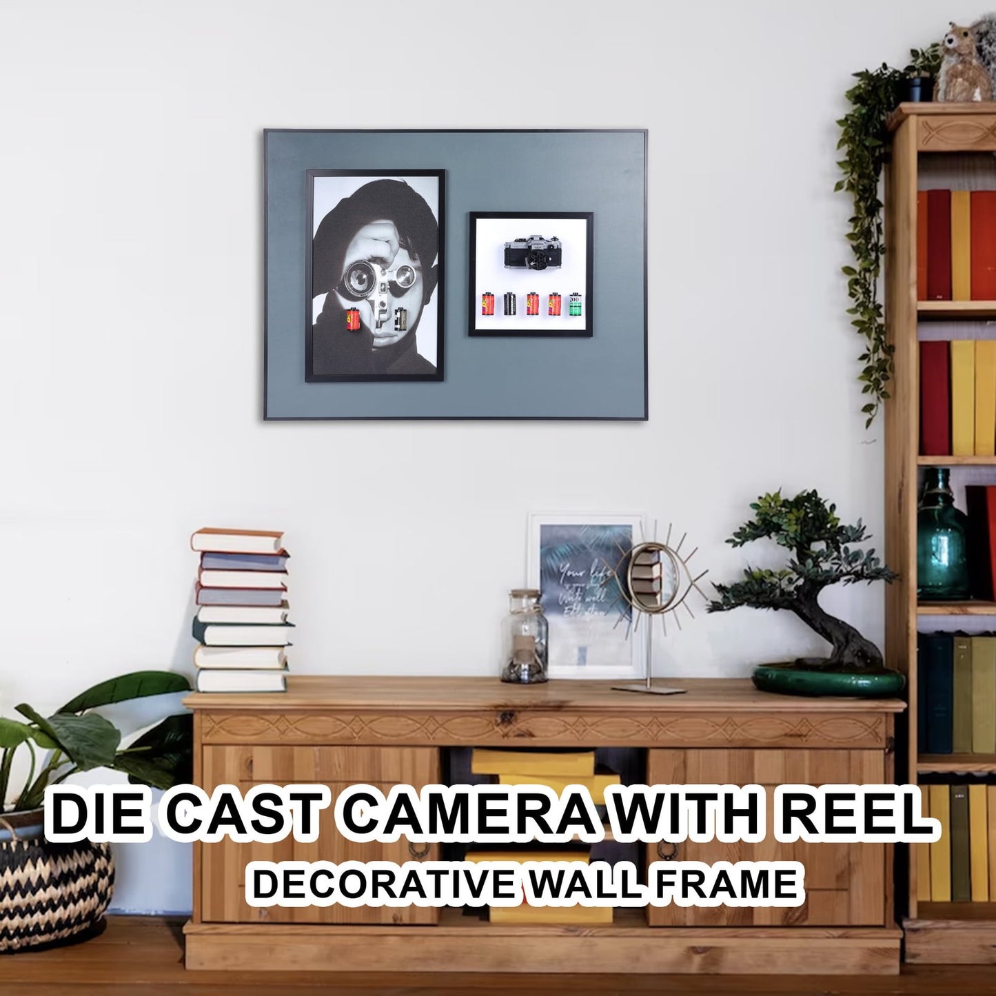 Die Cast Camera with Reel Decorative Wall Frame - Frame Your Moments in Vintage Charm