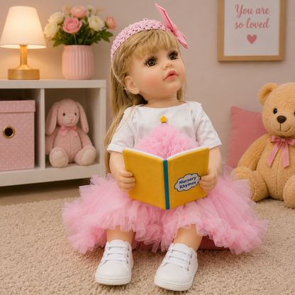 Interactive AI Baby Girl Princess Lily Doll with Remote Control, Story Book, Shoes & Sound Features | Talking Doll with Songs, Stories & Learning Fun | Pink Winter Outfit | Gift for Kids 3+ Years