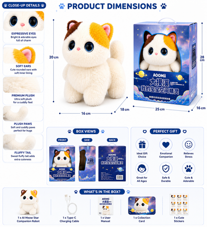 Breatoi! Smart AI Companion Robot Pet | Voice Chat, Emotional Interaction, App-Controlled Desktop AI Robot | Wi-Fi & Bluetooth Interactive Smart Companion for Kids & Adults - Mochi