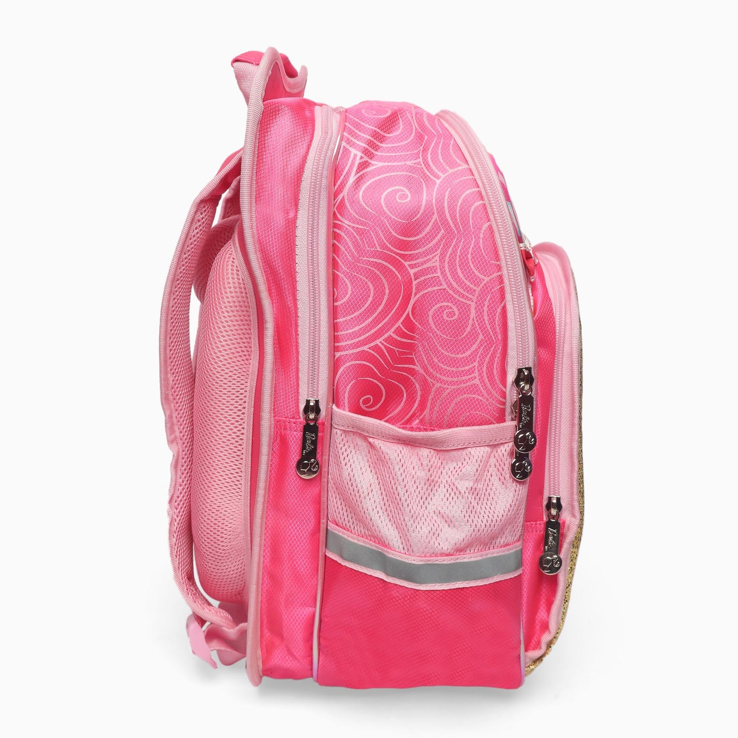 Barbie Girls School Backpack (40.5cm)| Pink Glitter Candy Theme School Bag with Multiple Compartments & Side Pockets
