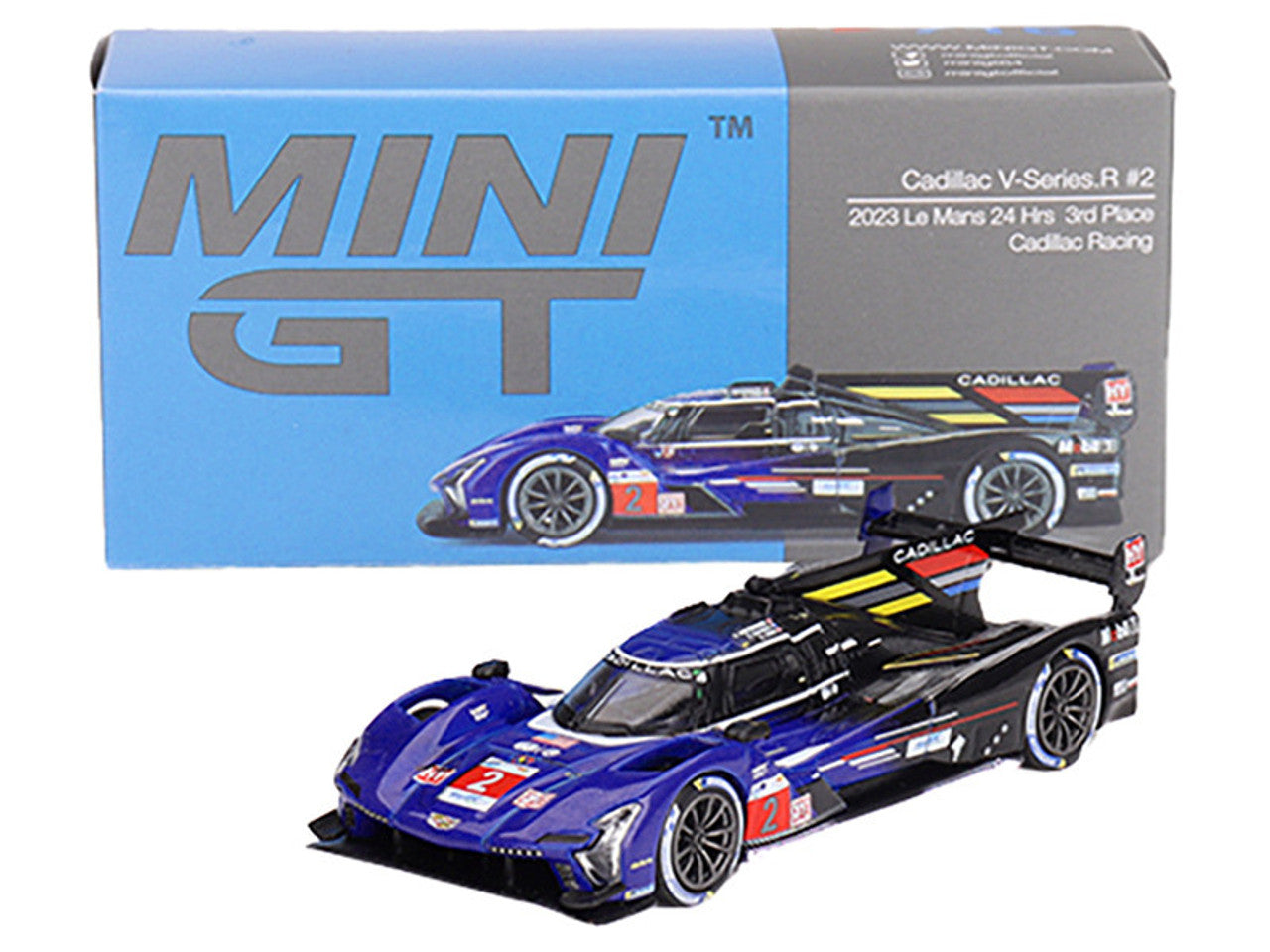 Mini GT Cadillac V-Series.R #2 Cadillac Racing 2023 Le Mans 24 Hrs 3rd Place Diecast Car Model 1/64