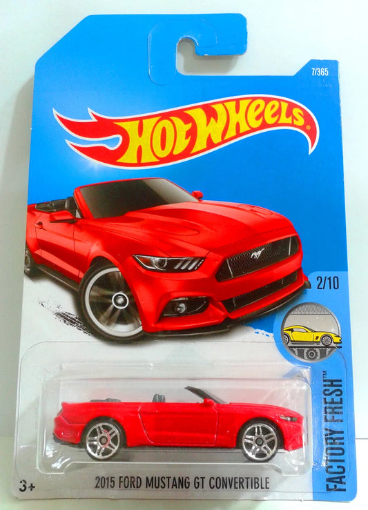 Hot Wheels 2017 Factory Fresh 2015 Ford Mustang GT Convertible 7/365, RedC (Rare)