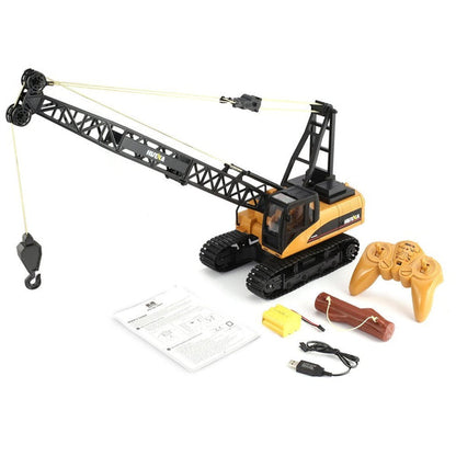 HUINA 1572 1:14 RC Crawler Crane | 15CH 2.4GHz Metal Alloy Construction Crane with 680° Rotation Engineering Construction Truck