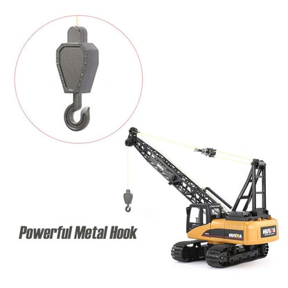 HUINA 1572 1:14 RC Crawler Crane | 15CH 2.4GHz Metal Alloy Construction Crane with 680° Rotation Engineering Construction Truck