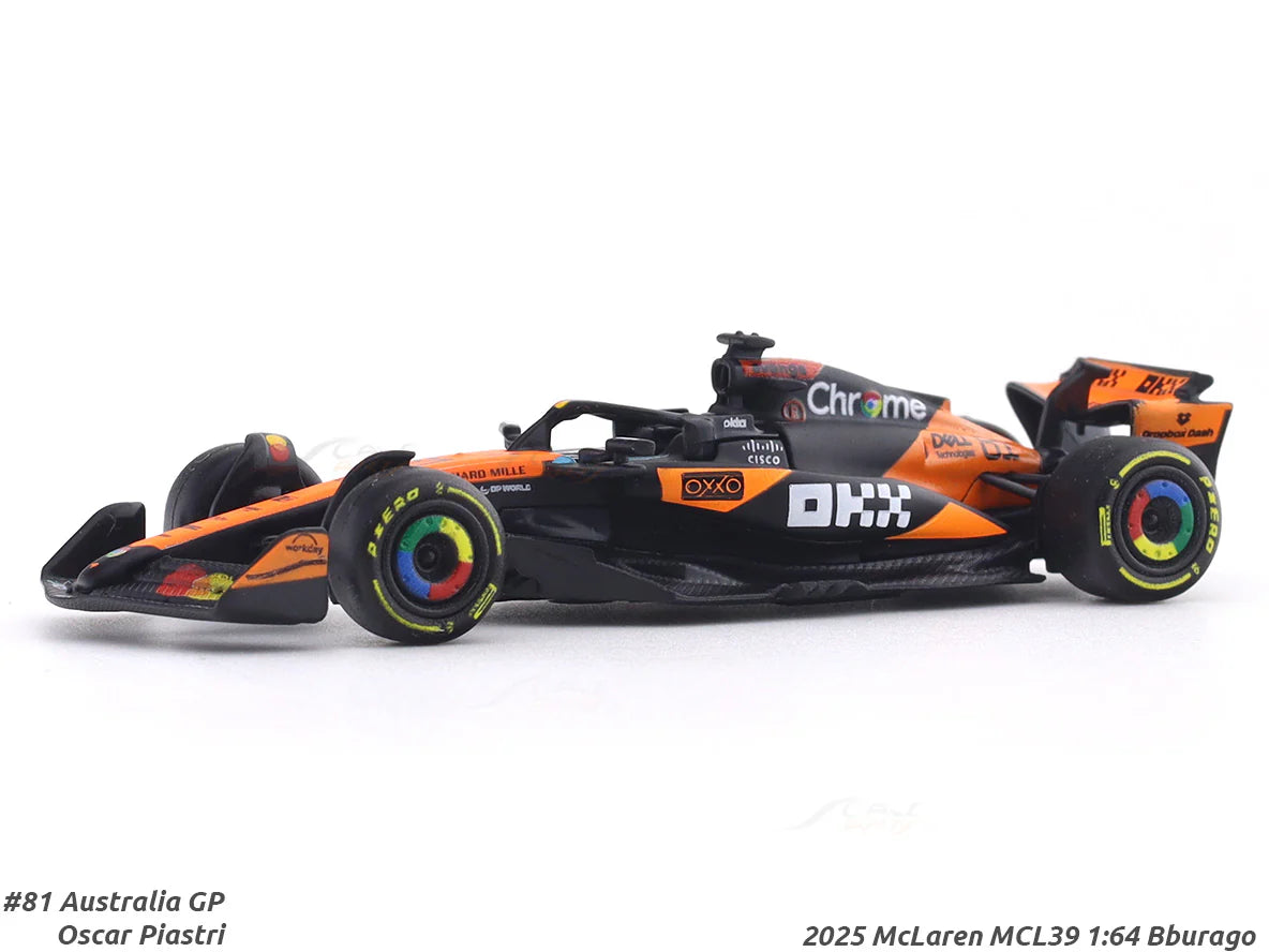 Bburago 1:64 McLaren MCL39 Australian GP 2025 Oscar Piastri F1 Diecast Model