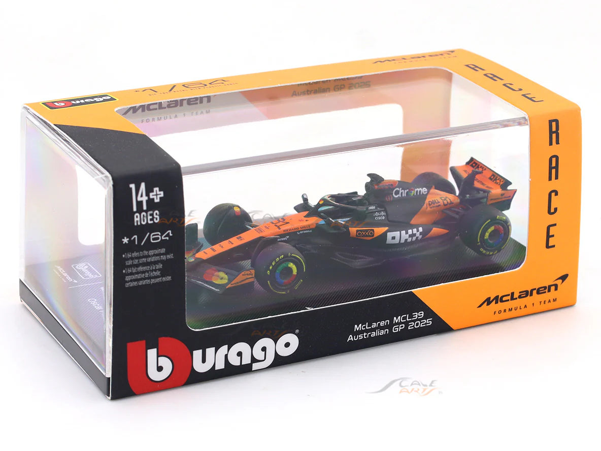 Bburago 1:64 McLaren MCL39 Australian GP 2025 Oscar Piastri F1 Diecast Model