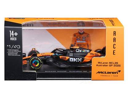 Bburago 1:43 McLaren MCL39 #81 Oscar Piastri Australian GP 2025 Diecast Formula 1 Car