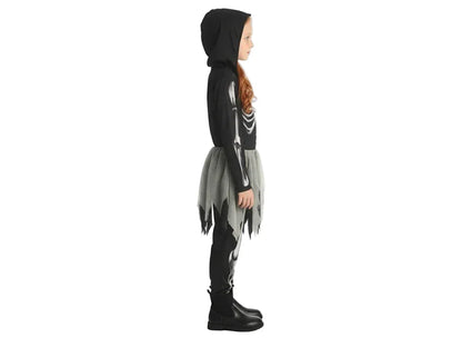 Girls’ Skeleton Halloween Costume Jumpsuit – Full Body Scary Outfit