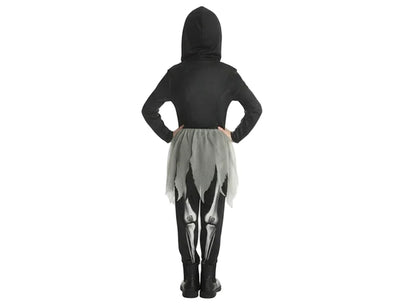 Girls’ Skeleton Halloween Costume Jumpsuit – Full Body Scary Outfit