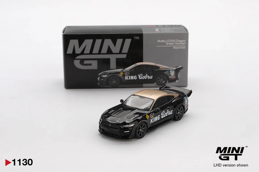 Mini GT 1:64 Shelby GT500 Dragon Snake Concept Black/Gold – Diecast Model Car (MGT01130-L)