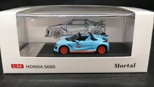 Mortal S-Series 1:64 Honda S660 Mugen Modified Version Gulf Diecast Car Model - Jaiman Toys
