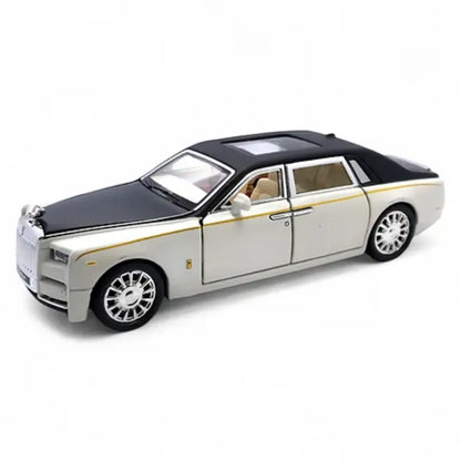 Che-ZHI  1:24 Scale Rolls-Royce Phantom Die-Cast White/Black Model with Lights and Sounds