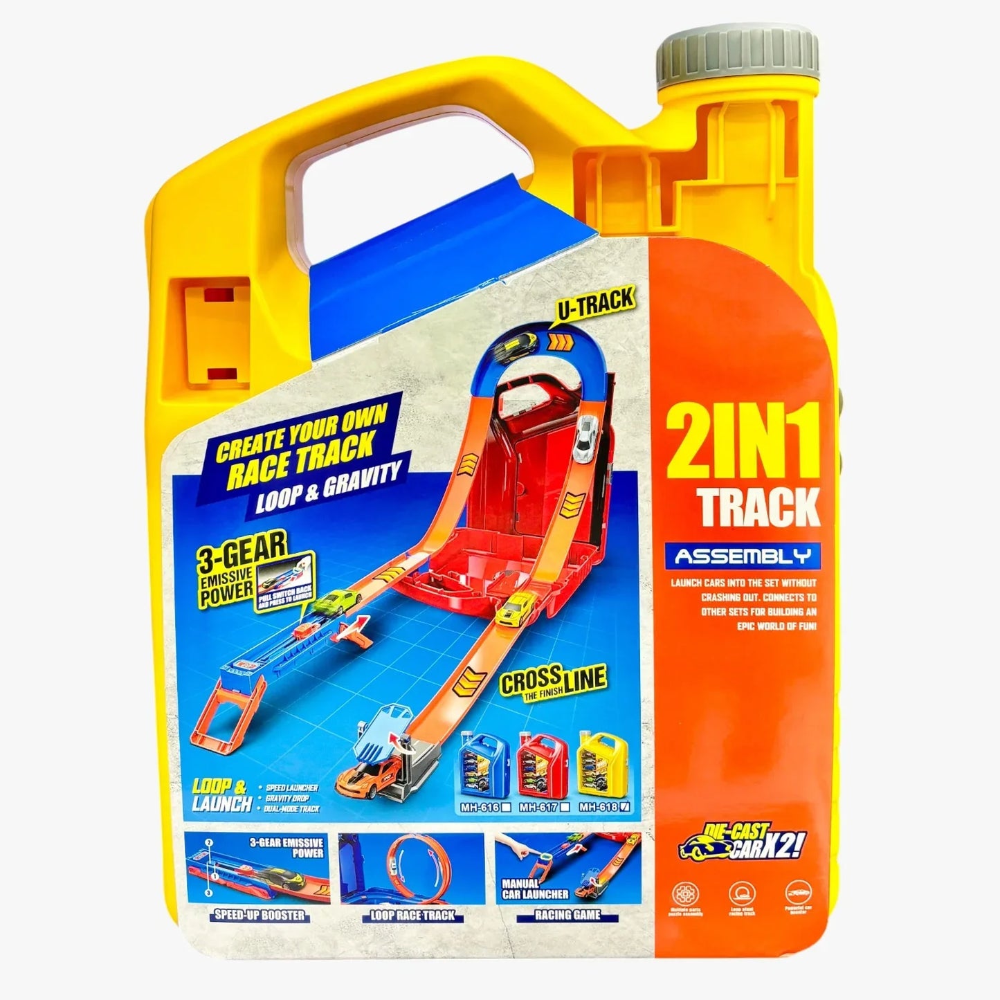 Street Convoy 2-in-1 Racing Track Set with 2 Die-Cast Cars – Loop Track – Multi-Function Toy for Kids 3+ Years - Jaiman Toys