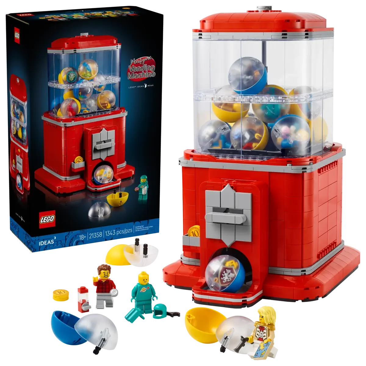 LEGO Ideas 21358 Minifigure Vending Machine – 1,343 Pieces, Collectible Minifigures, Retro Interactive Build