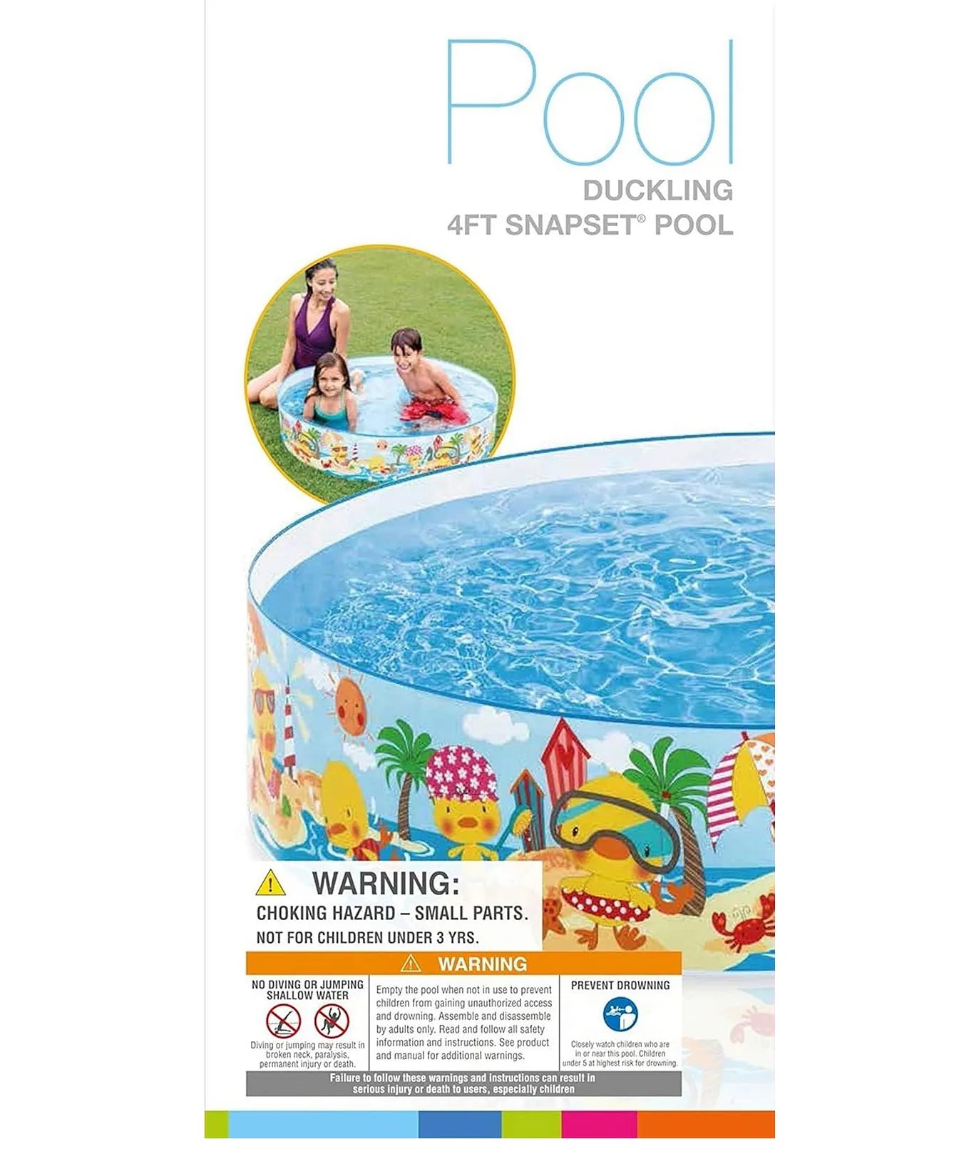 Intex 58477 Duckling Snapset Pool 4 ft – Kids Hard Side Outdoor Garden Splash Pool