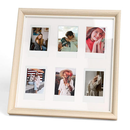 Fujifilm Instax Camera Accessories - Wooden Photo Frame 6 Inch with Six Photo Frame, Scratch Resistant Wooden Photo Frames, For Tabletop Display, Wall Mount... 1 Piece