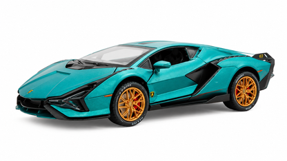 Joy Junction 1:24 Lamborghini Sian FKP 63 Scale Die-Cast Model Car with Display Case – Premium Metal Supercar Collectible (Green)