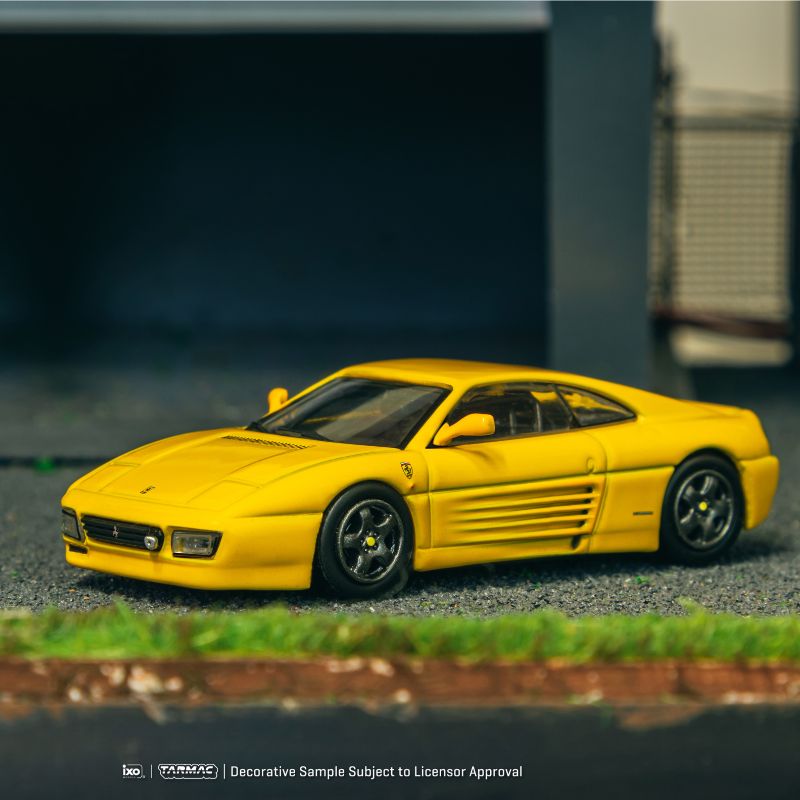 Tarmac Works x IXO Models Ferrari 348 Challenge –  Road64 Series 1:64 Diecast Car (Yellow) T64R-082-YL