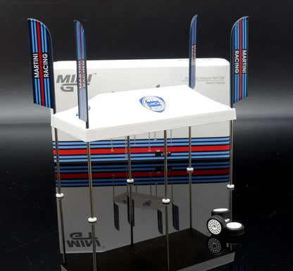 Mini GT 1:64 Paddock Service Tent Set Martini Racing AC16 - Jaiman Toys