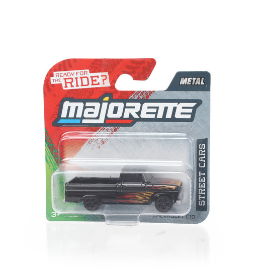 Majorette Street Cars Chevrolet C10 Black Flame Die-Cast Pickup Truck