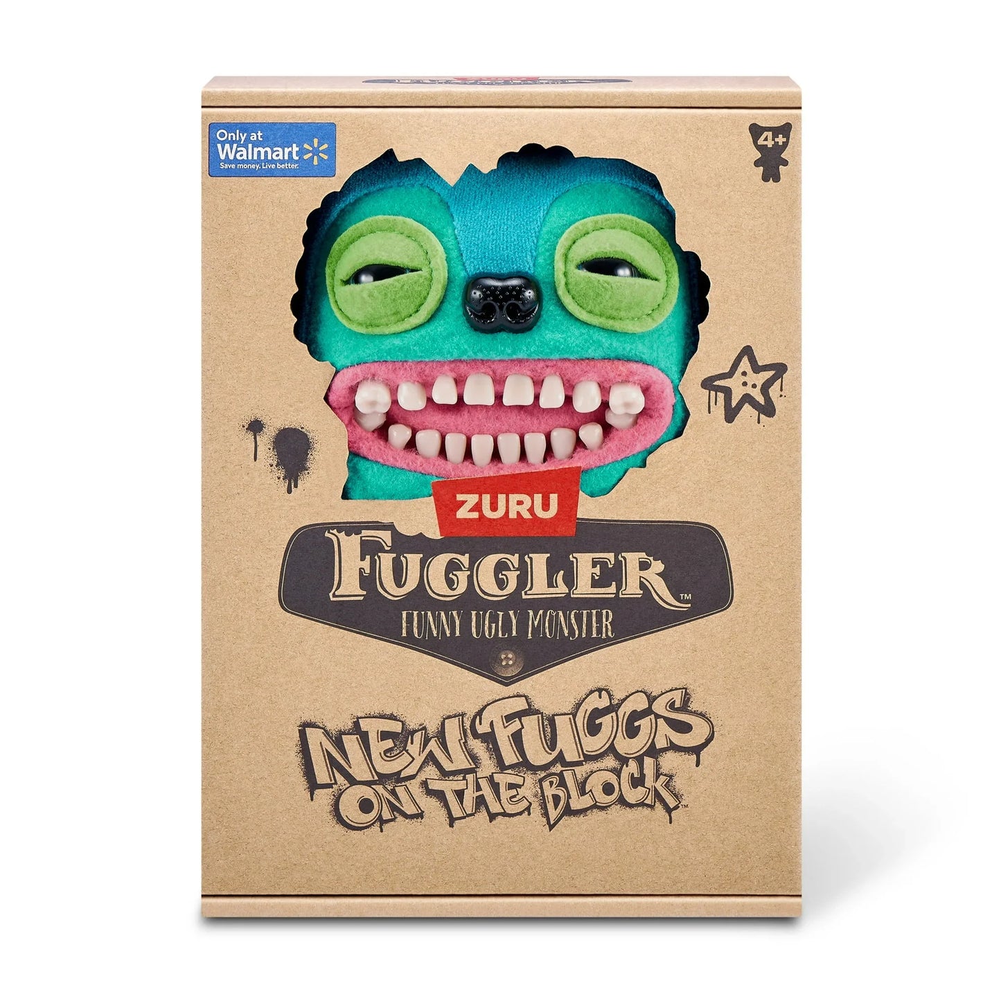 Fuggler New Fuggs on the Block 9 inch (Greedy Grinner), Funny Ugly Monster Soft Plush Toy by ZURU - Jaiman Toys