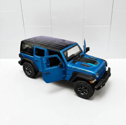 Rastar 1:24 Jeep Wrangler Rubicon 4xe Die-Cast Model – Blue | Openable Doors (64610) - Jaiman Toys