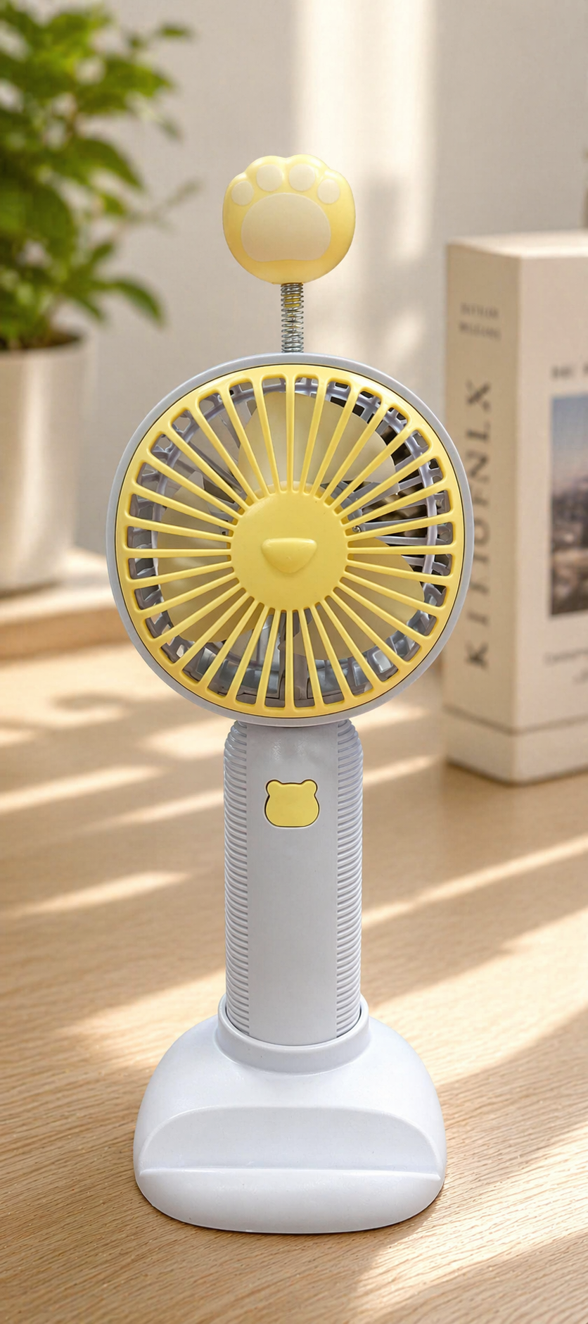 Portable Handheld Mini Fan with Flexible Cat Paw Stand – Cute Personal Cooling Fan for Travel, Office & Outdoor Use (Pack of 1)