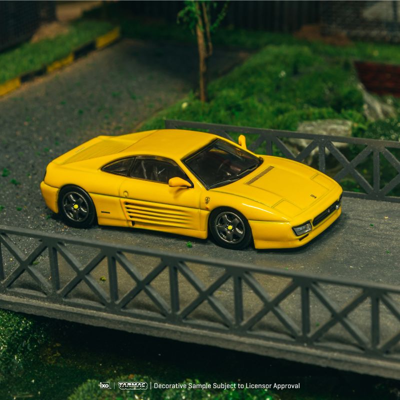 Tarmac Works x IXO Models Ferrari 348 Challenge –  Road64 Series 1:64 Diecast Car (Yellow) T64R-082-YL