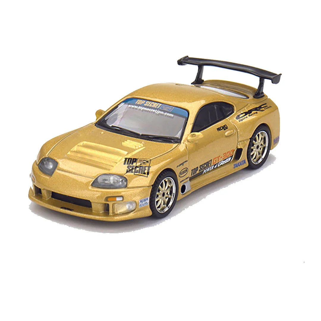 Mini GT 1:64 Toyota Supra A80 – Top Secret GT-300 (Gold, RHD) - Jaiman Toys