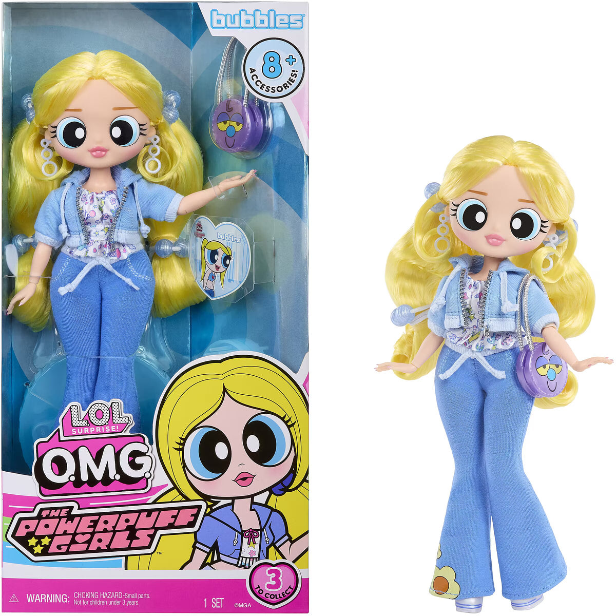 L.O.L. Surprise! O.M.G. The Powerpuff Girls Bubbles 10-Inch Fashion Doll with Accessories