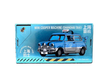 Tiny City 1:50 Mini Cooper Machine Shanghai Taxi Die-Cast Model Car | Classic Shanghai Taxi Collectible with Display Box
