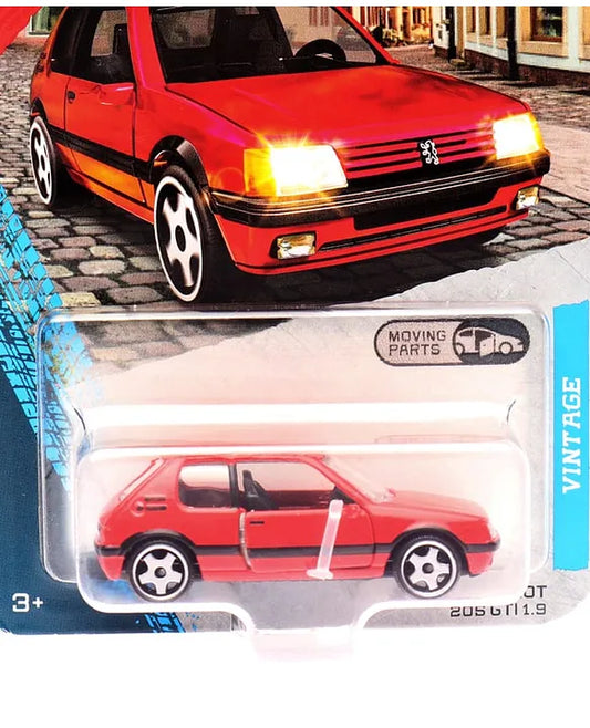 Majorette Peugeot 205 GTI 1.9 Vintage Premium Die-Cast Metal Free-Wheel Collectible Model Car with Opening Parts for Kids and Car Collectors Ages 3+ – Red
